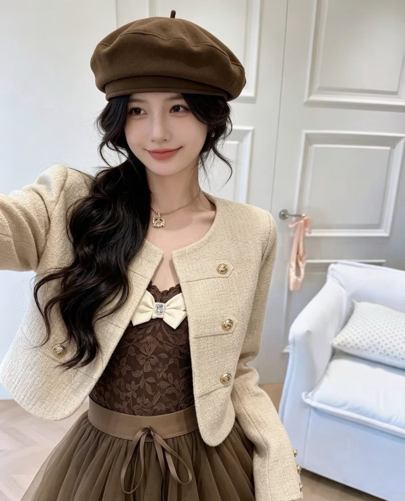 ♡ 復古芭蕾・小香風三件式套裝