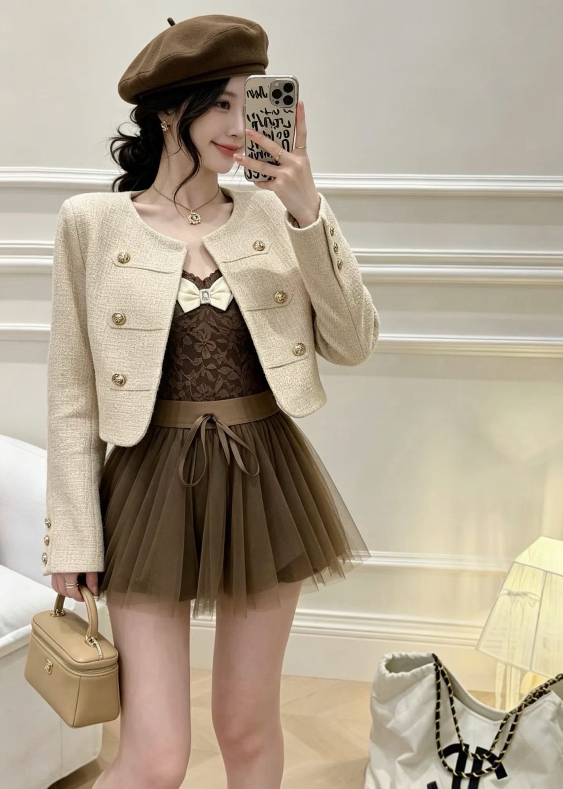 ♡ 復古芭蕾・小香風三件式套裝