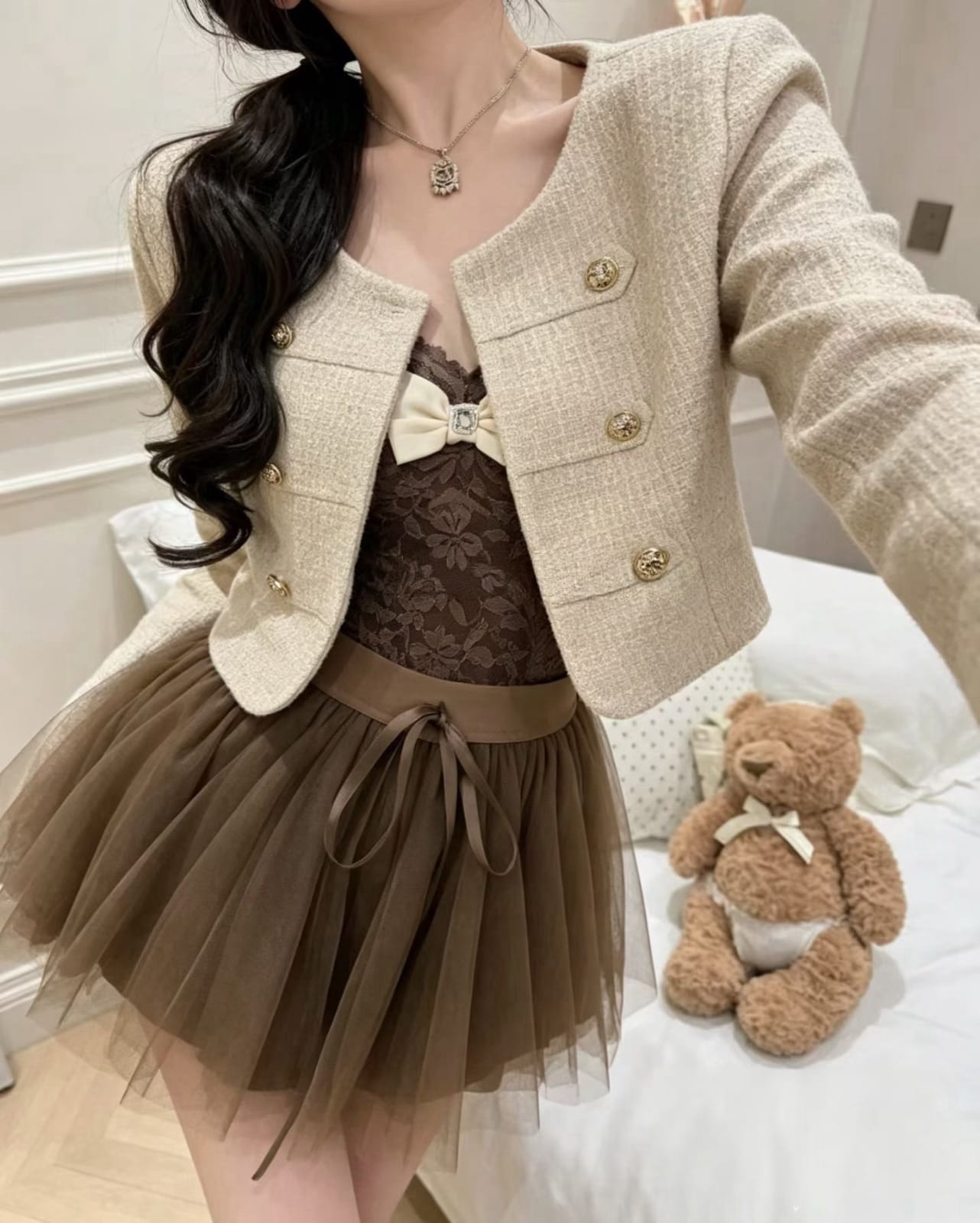 ♡ 復古芭蕾・小香風三件式套裝