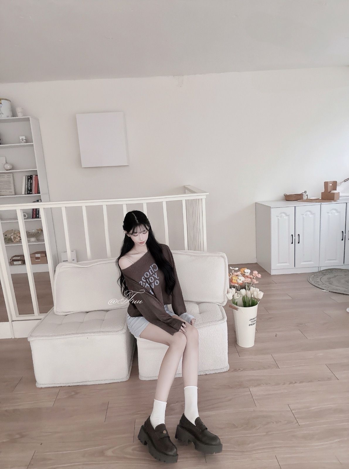 美式慵懶字母寬鬆薄針織上衣 🤎