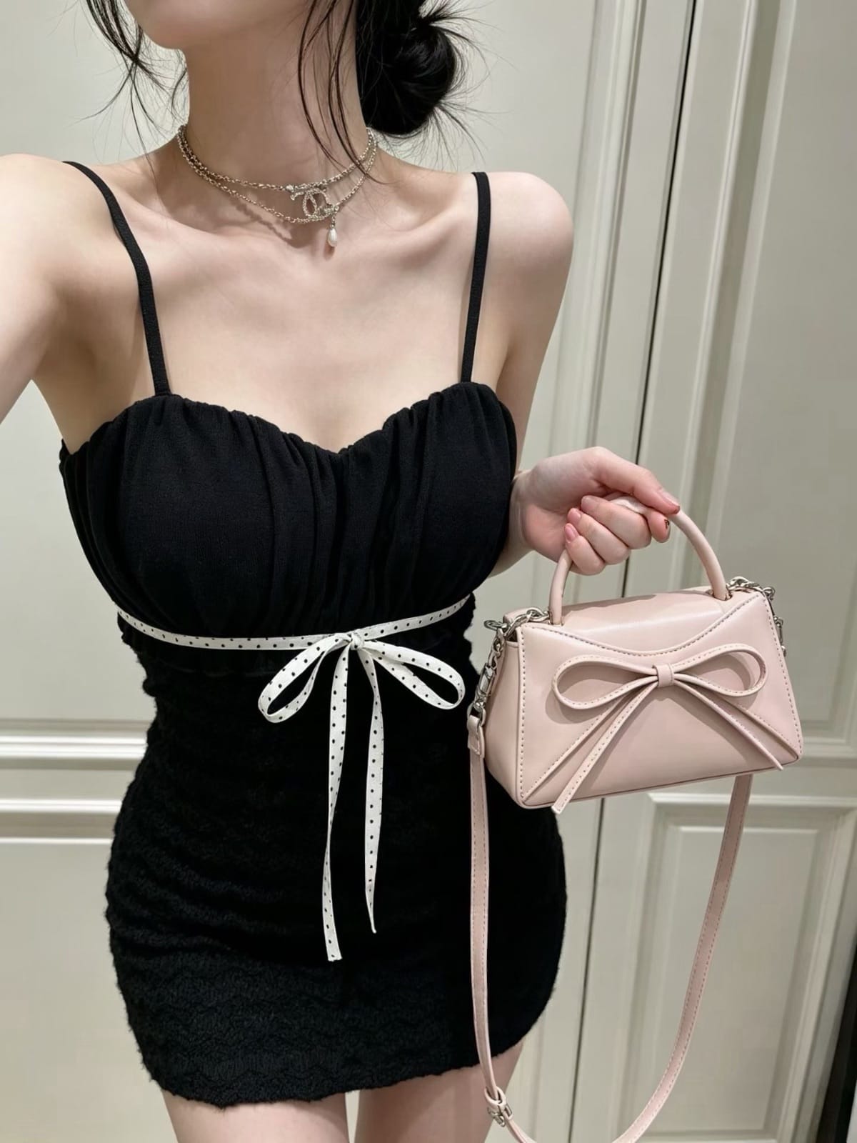 法式甜心・蝴蝶結細肩帶洋裝 ♡ 商品詳情 1