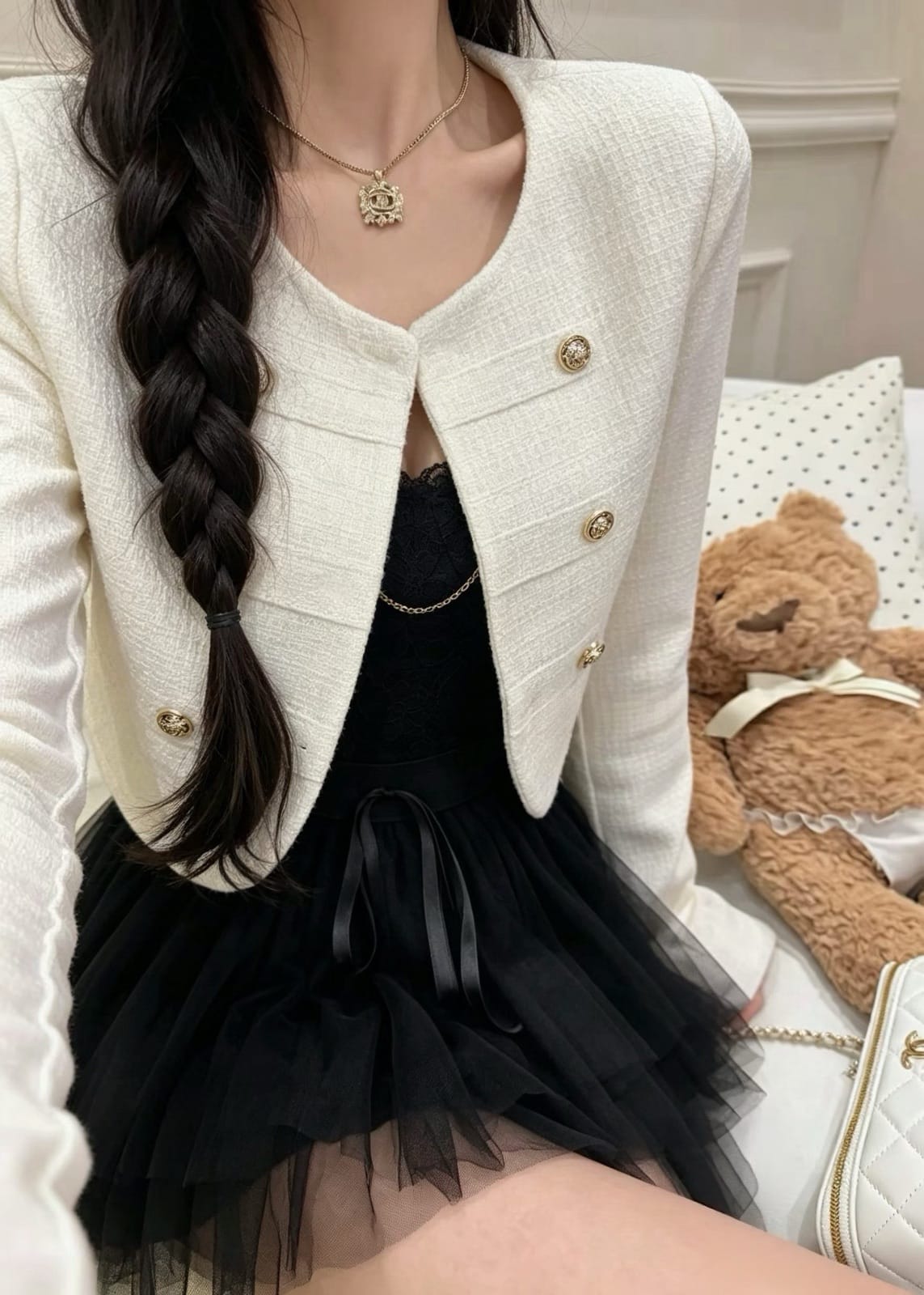 ♡ 復古芭蕾・小香風三件式套裝